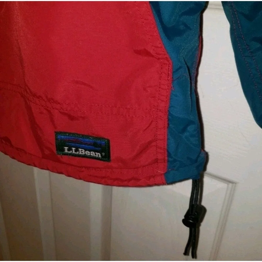 Vtg  LL Bean Anorak Windbreaker Pullover Hooded Jacket Aztec Wine Women's‎ M USA - Picture 6 of 7